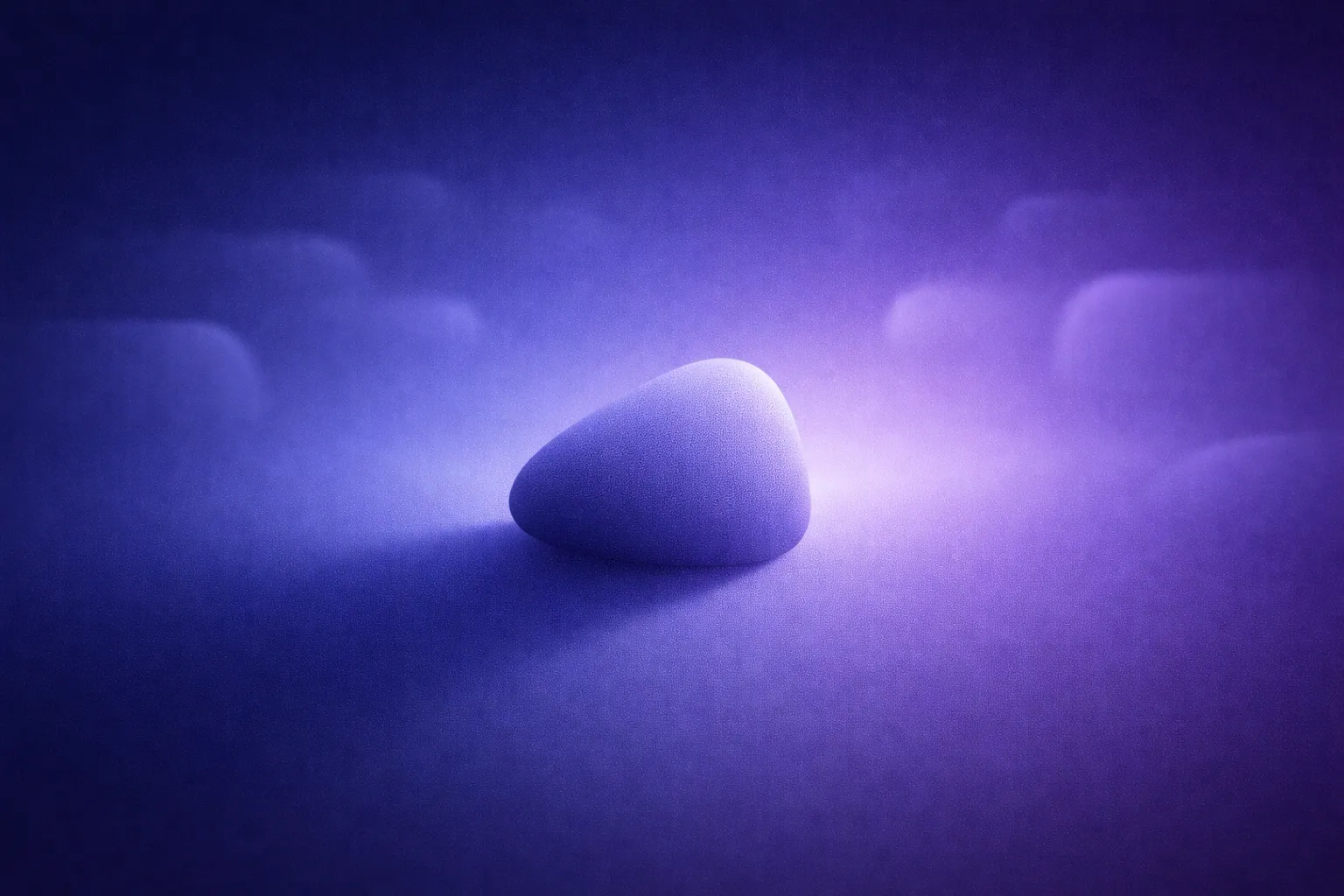 Minimal pebble visual representing brand clarity, focus, and saying no to features that dilute product strategy.